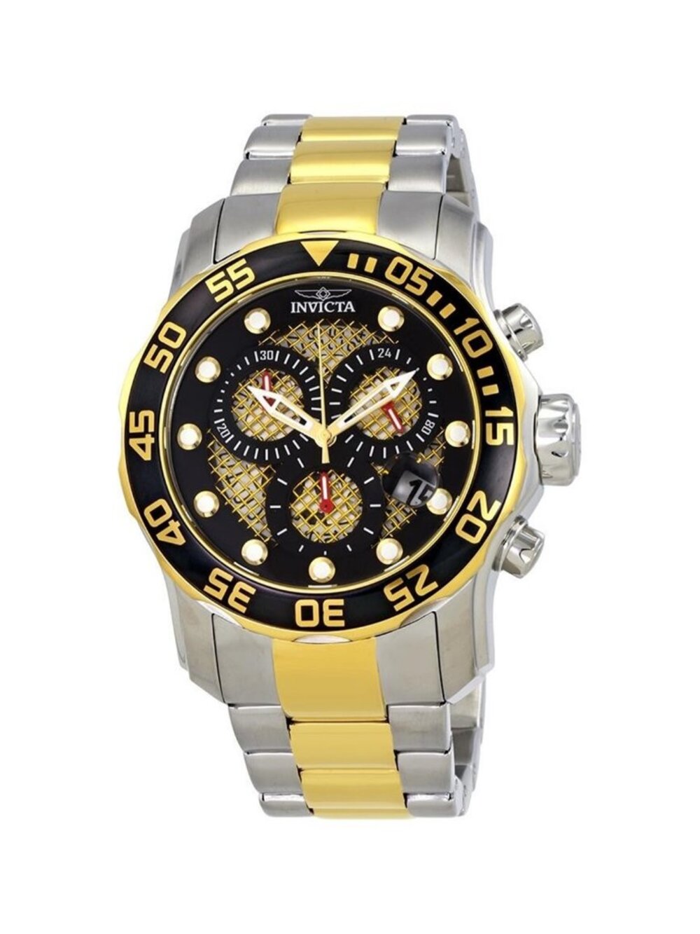 NWT Invicta Pro Diver Chronograph Black and Gold Dial Men's Watch